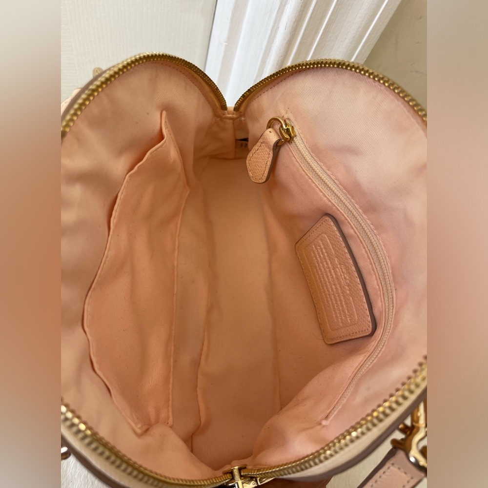 Coach Pink and Cream Domed Shape Small Satchel Bag EUC - Picture 8 of 13